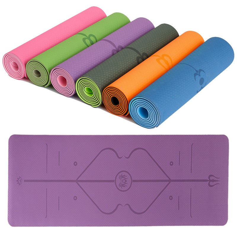 (Ready Stock) Non-Slip 6mm Yoga Mat TPE Eco Friendly Exercise Mat ...