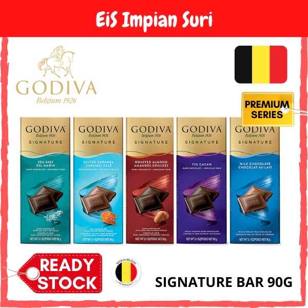 (Ready Stock!!) Godiva Premium Signature Chocolate Bar 90g (Assorted Flavours) Coklat GODIVA