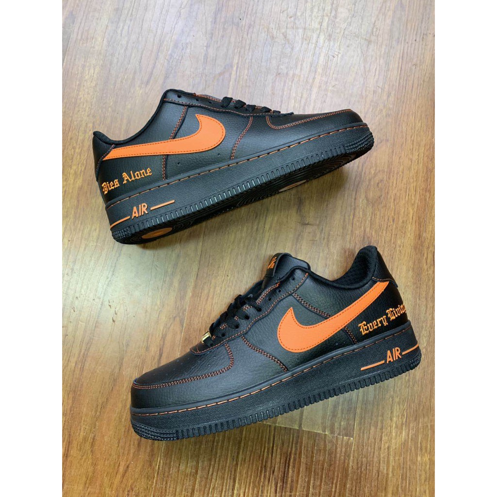 nike air force 1 low black and orange