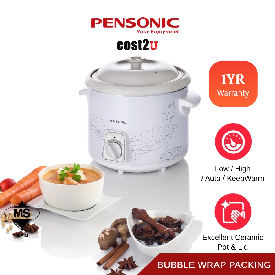 [Bubble Packing] Pensonic Ceramic Slow Cooker | PSC-101 PSC-301 PSC-501 (Periuk Perlahan 慢炖锅)