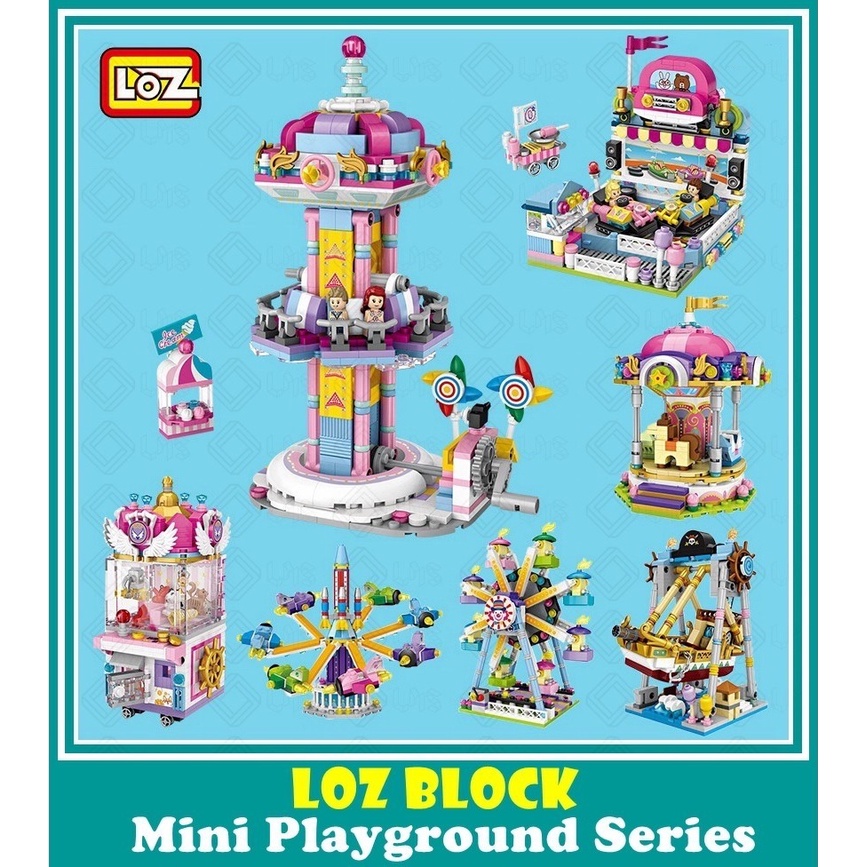 LOZ IDEAS Mini Block 1717/1718 /1719 /1720/1721/1727/1728 Playground Fun fair Building Amusement Park Christmas Gift