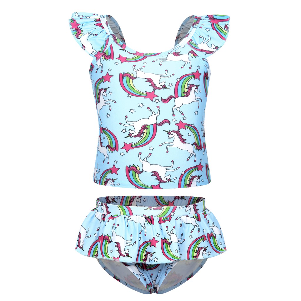 girls rainbow swimming costume