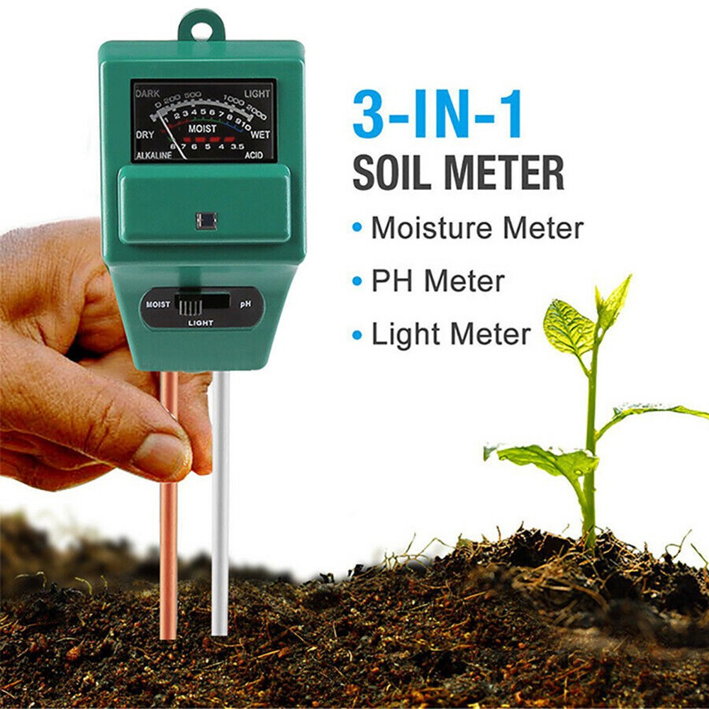 3 in 1 PH Soil Tester Light Soil PH Meter Water Moisture for Garden Plant Flower 
