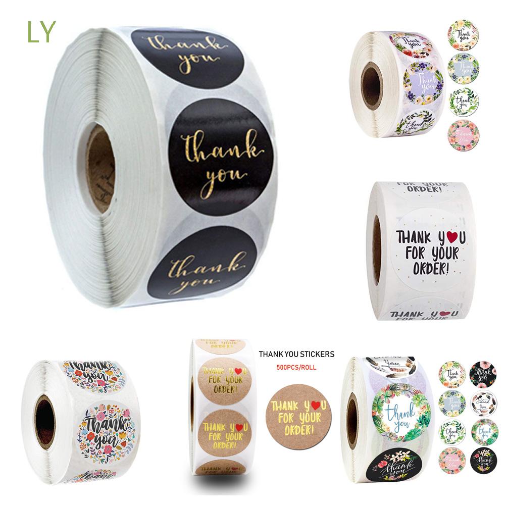 500pcs//roll Round Thank You for Your Order Heart Sticker Handmade Seal Labels ly