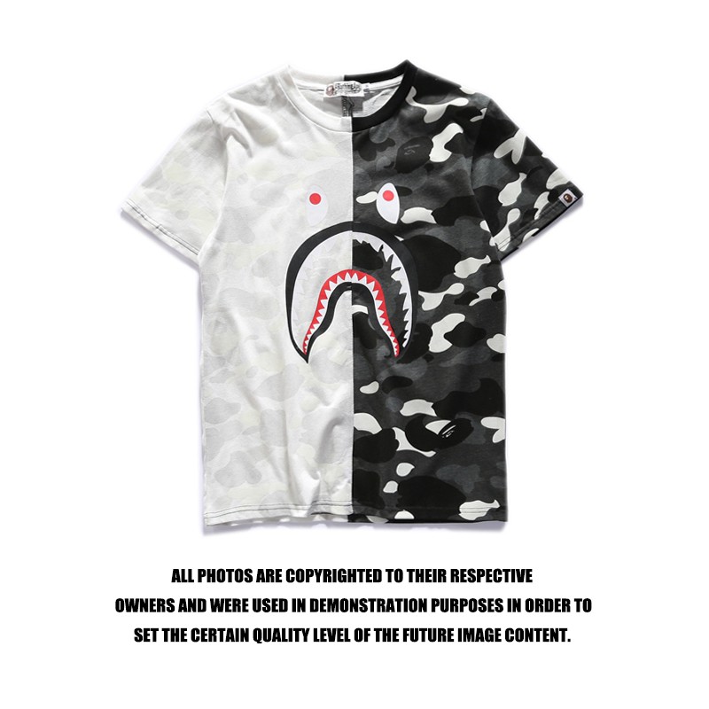 bape shark white t shirt