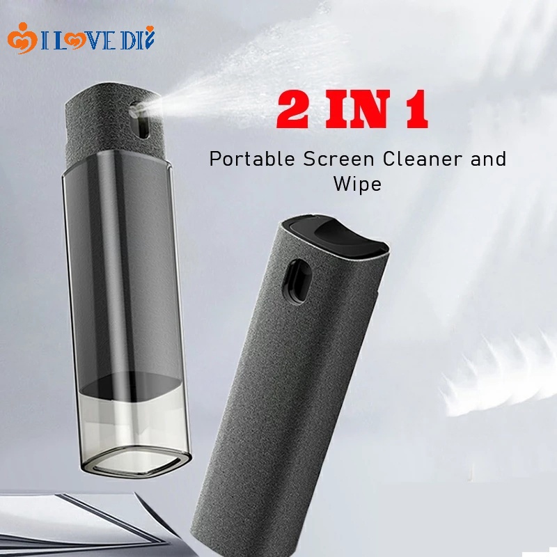 Multi Quality 2 1 Mobile Phone Screen Cleaner/ Portable Computer Dust Removal Microfiber Cloth Spray Bottle Cleaning ... - Image 2