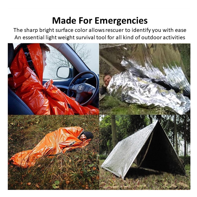 Dilwe Survival Tent Outdoor Waterproof Thermal Blanket Emergency Rescue Shelter Foldable Military Survival Tent 
