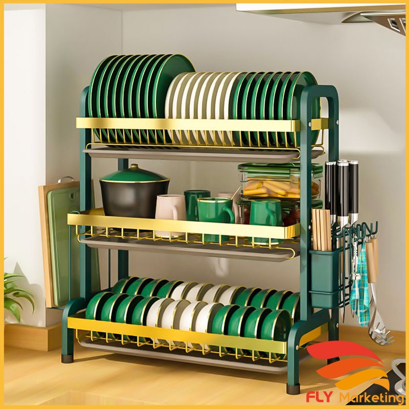 High Capacity 2&3 Tier Kitchen Storage Dish Rack Drying Rack Home