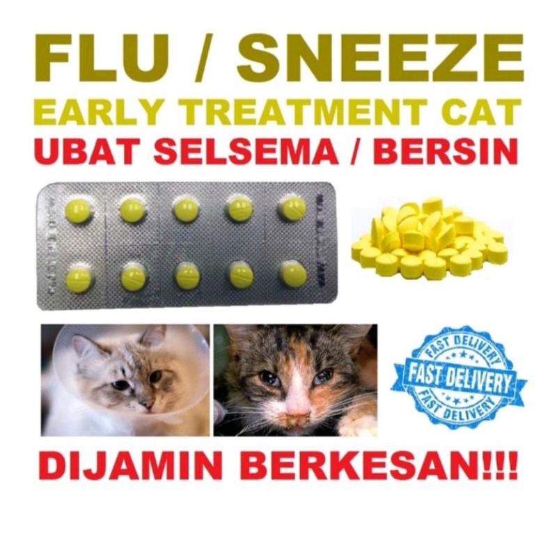 1 Biji UBAT SELSEMA KUCING PALING BERKESAN CEPAT KUNING CAT PET FLU SNEEZE  100% berkesan KAHAK HIDUNG