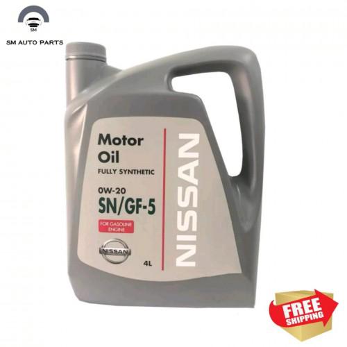 Nissan Fully Synthetic 0W20 Engine Oil SN/GF-5 ( 4 Liter ) | Shopee ...