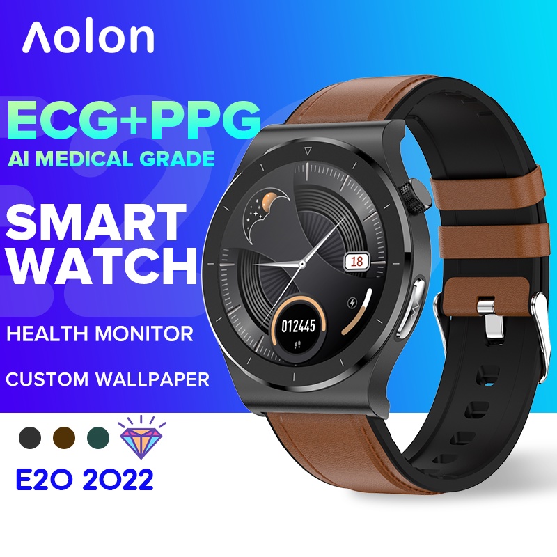 Aolon 2022 E20 Smart Watch for Men ECG PPG Smartwatch Android Ios Blood