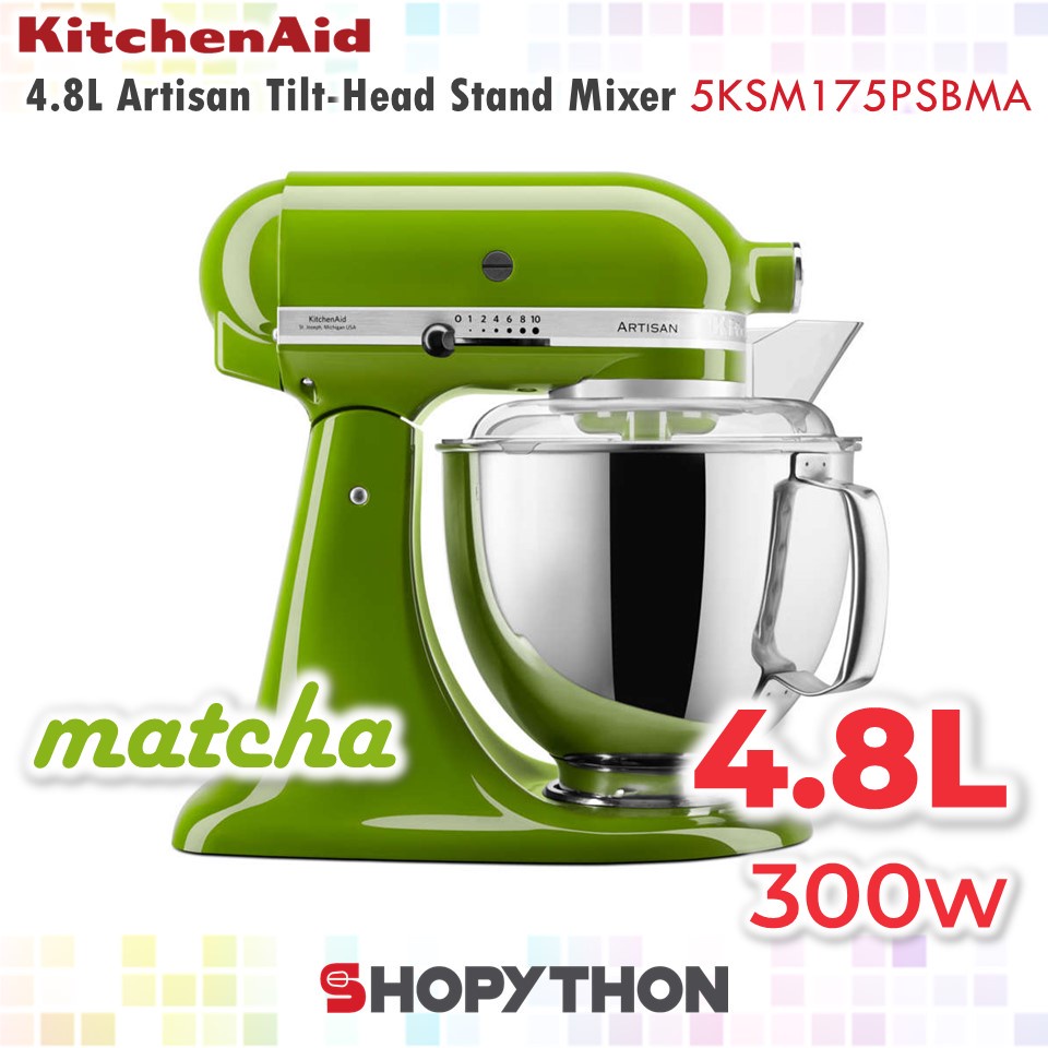 KitchenAid 4.8L Artisan TiltHead Stand Mixer 5KSM175PSBMA (Matcha) Flex Edge Beater Extra 3L