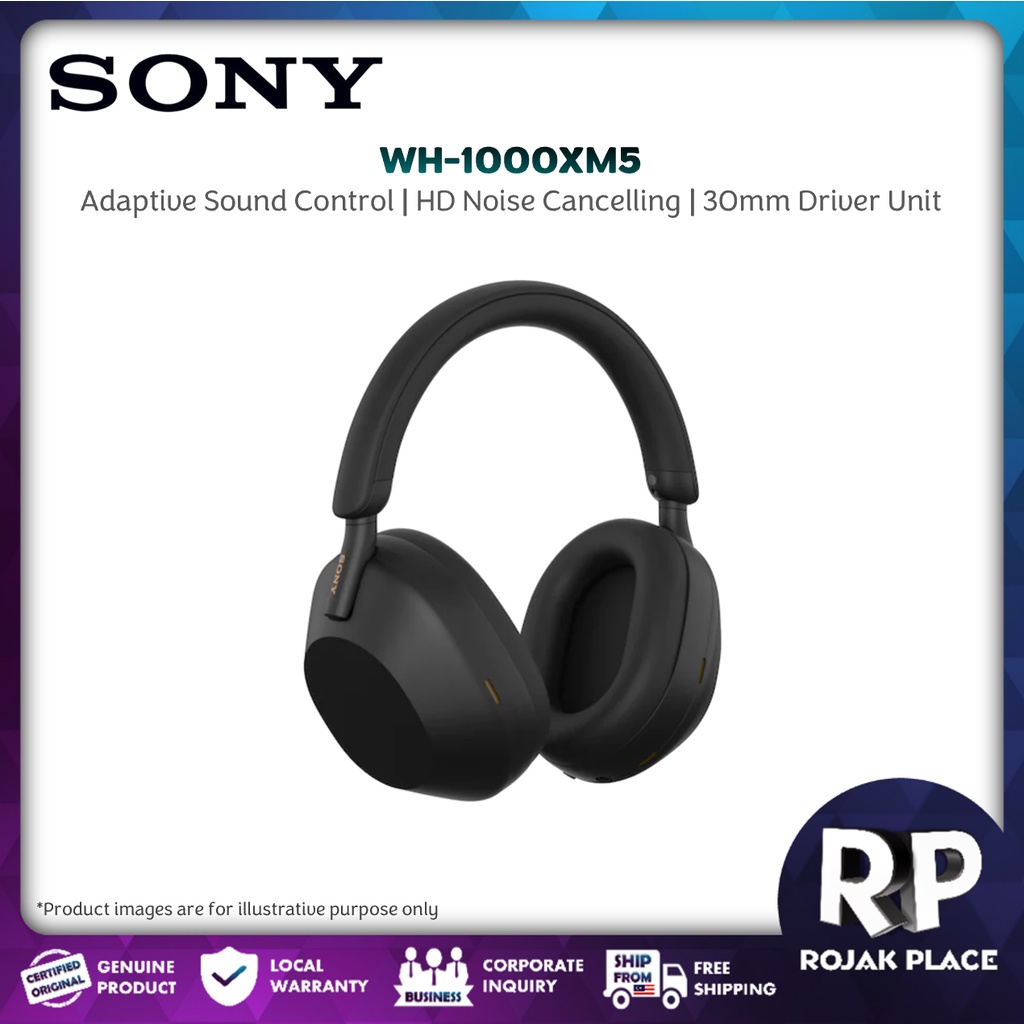 SONY WH-1000XM5 Wireless Bluetooth Noise Cancelling Headphone NC Optimizer Adaptive Sound Control Noise Cancellation XM5