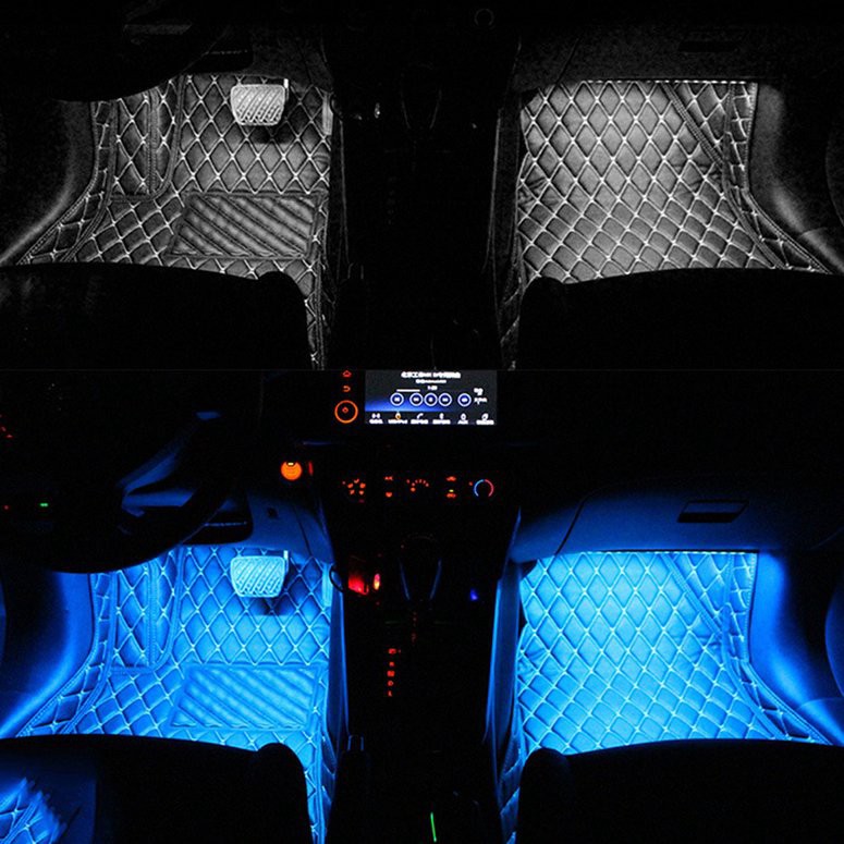 Stock Car Led Strip Light Uniwit 4 Pieces Dc 12v Multicolor Car Interior Music Light