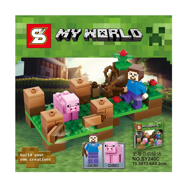 Sy Sheng Yuan Lego Bootlegs Minecraft Steve And His Farm Shopee Malaysia