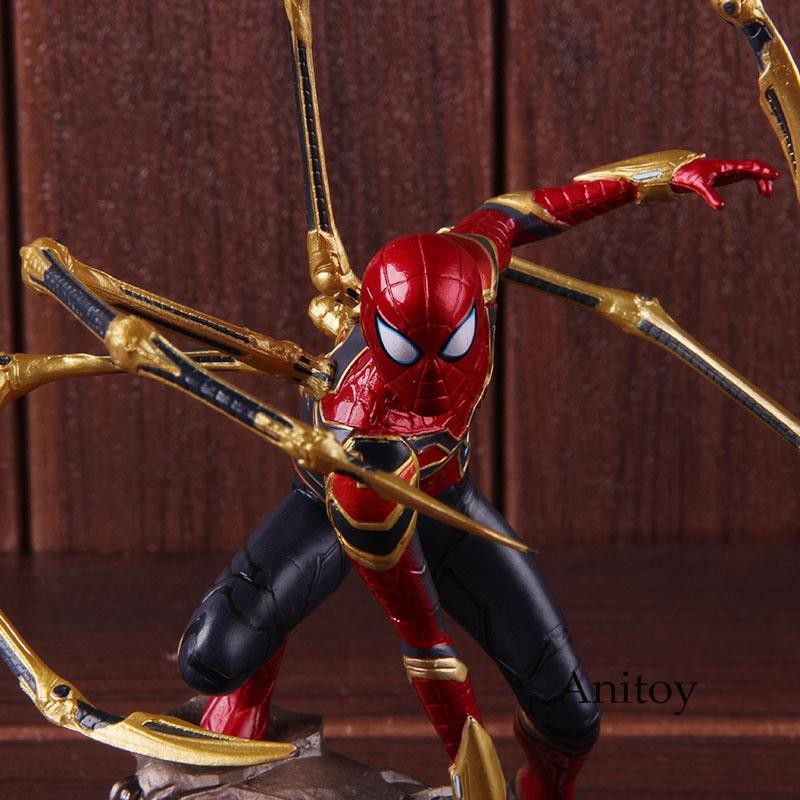 iron spiderman statue