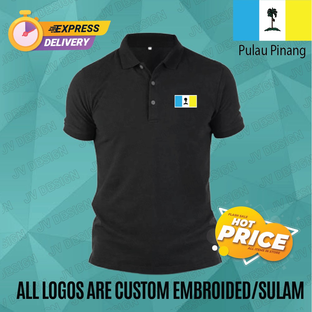 🔥PROMOSI HEBAT🔥 [SULAM] HOT SALE  PULAU PINANG 21 FLAG LOGO POLO EMBROIDERY BAJU LELAKI PEREMPUAN POLO TEE!! 100% COTTON