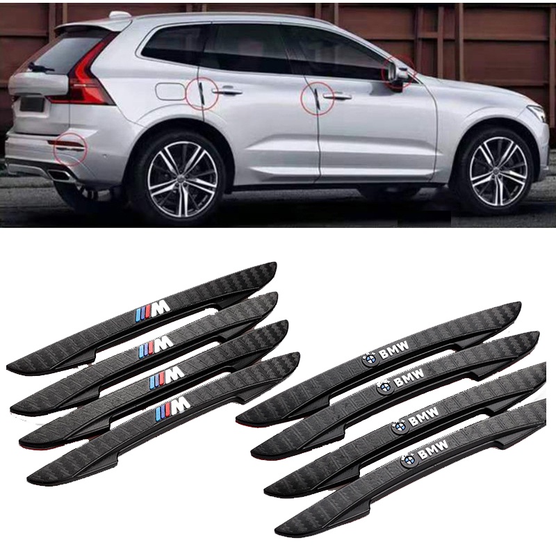 4pcs BMW Anti-Collision Strip Guards Car Doors Side Rubber Protector Door Side Edge Automobile anticollision Stickers Rear view mirror anti-collision protection sticker Pengawal Strip Pintu Sampingan Pelindung for BMW F30 F10 E36 E39 E46 E60 E90 M3 M5 M6