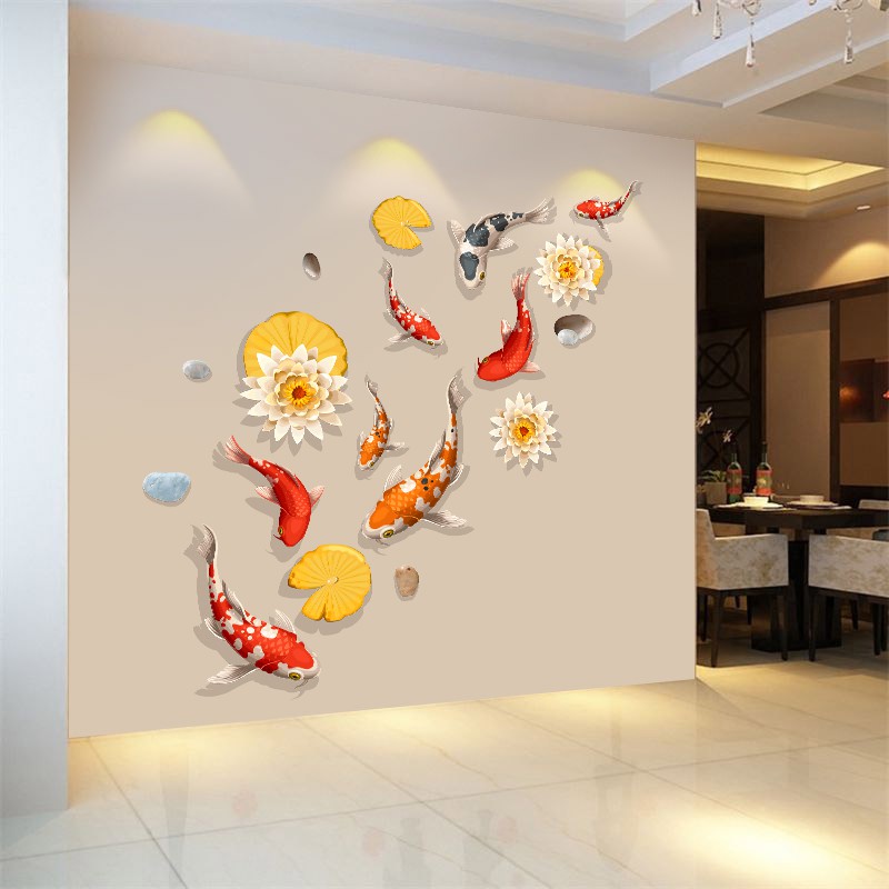 Wall Sticker Chinese New Year Decoration Room Sitting Porch Koi