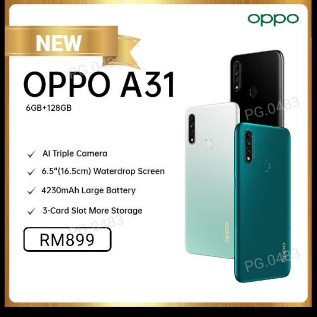 2020 New Oppo A31 6gb Ram 128gb Rom Rm899 Shopee Malaysia