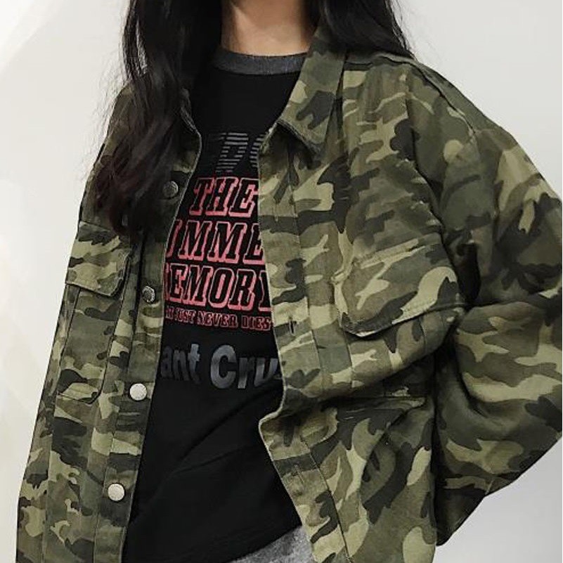 women's army denim jacket