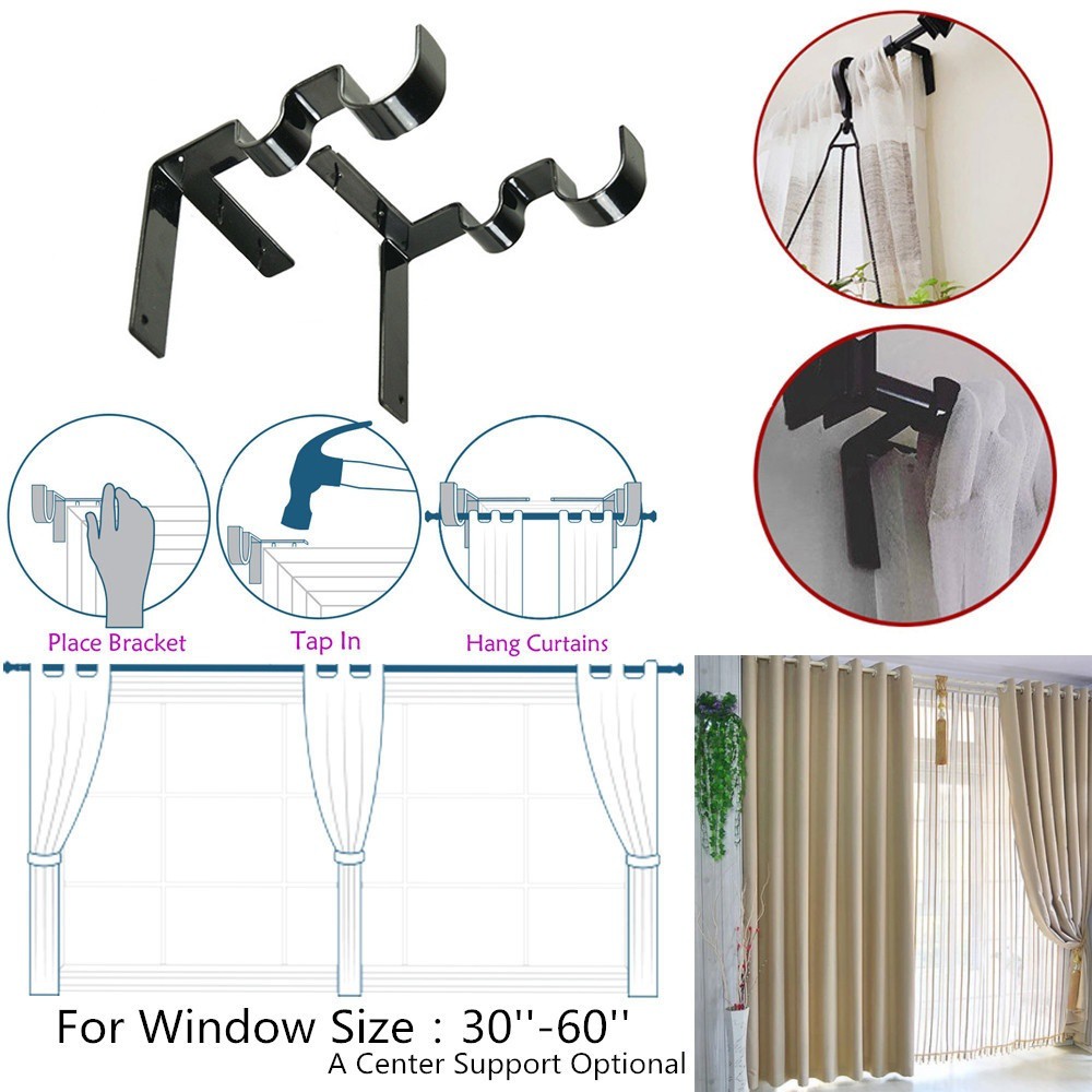 Kwik Hang Double Center Support Curtain Rod Bracket Shopee Malaysia