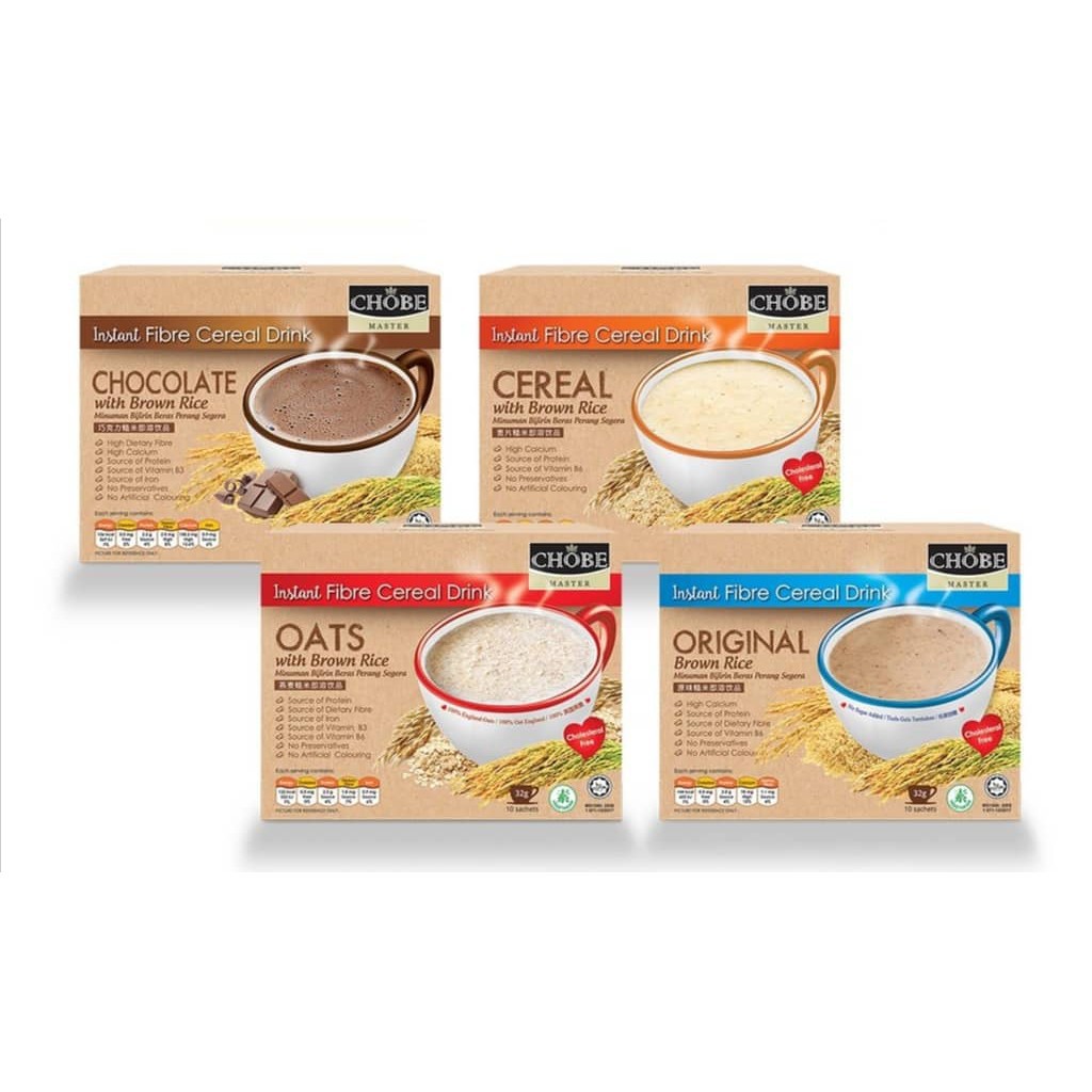 CHOBE MASTER INSTANT FIBRE CEREAL DRINK ( 32g x 10 sachets ) | Shopee ...