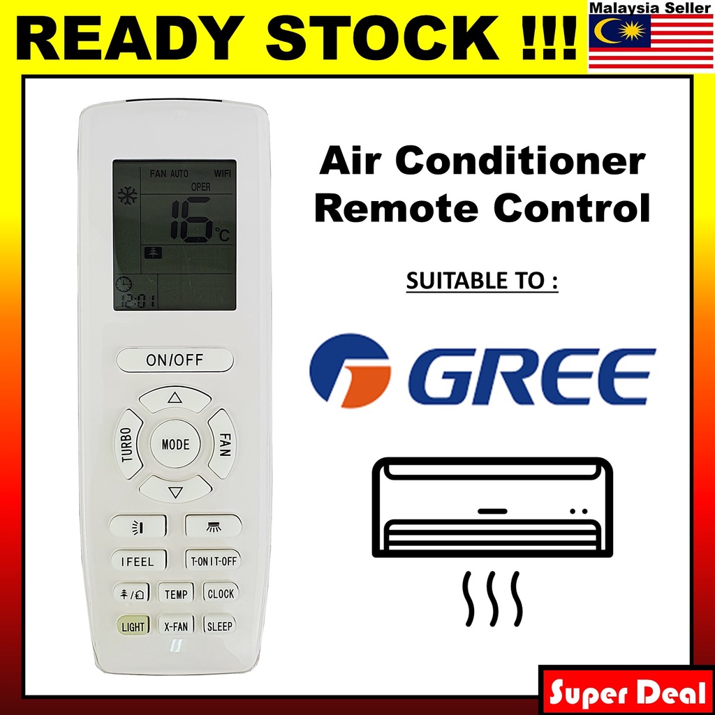 GREE Air Cond Aircond Air Conditioner Remote Control Replacement (YAP1F ...