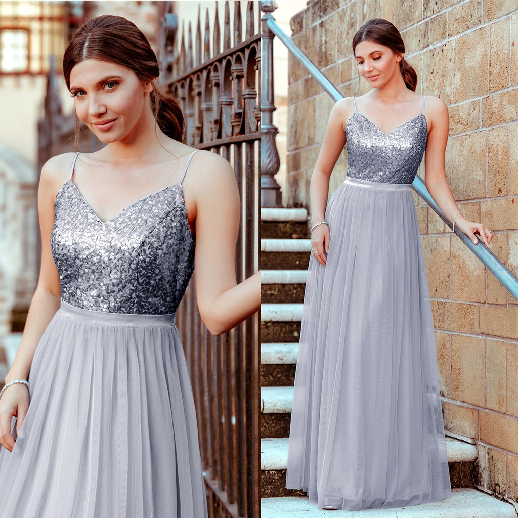 silver color wedding dresses