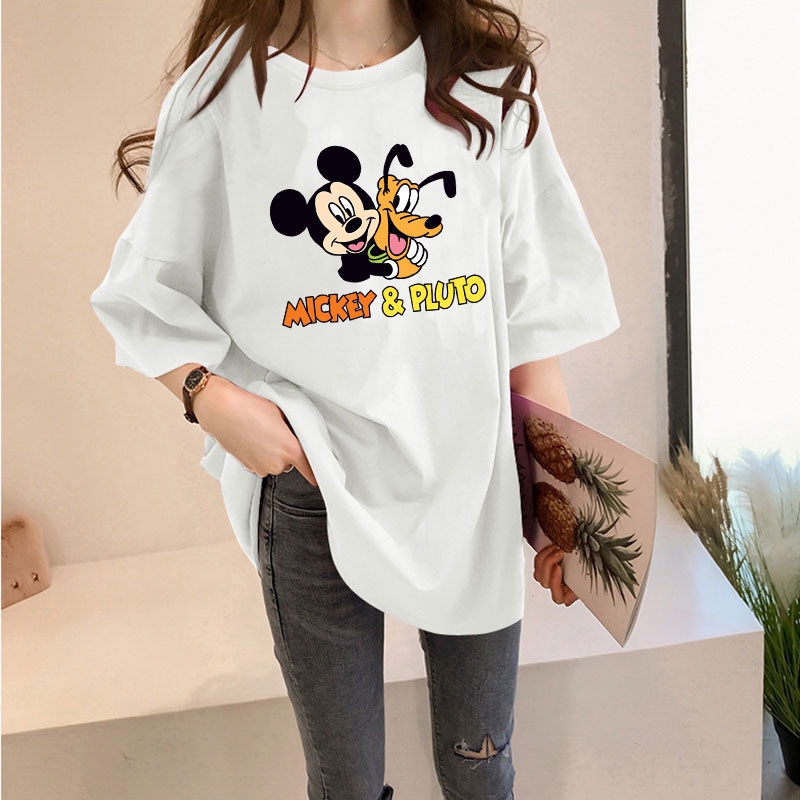 Korean Women Blouse Mickey Pluto Short Sleeve T Shirt 