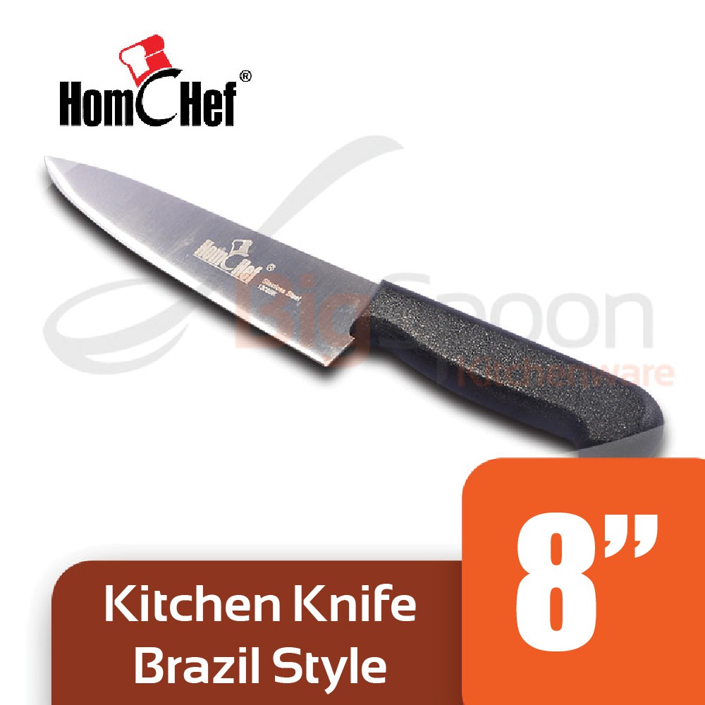 HOMCHEF 8 inch Kitchen Knife Stainless Steel Brazil Style 1308BK