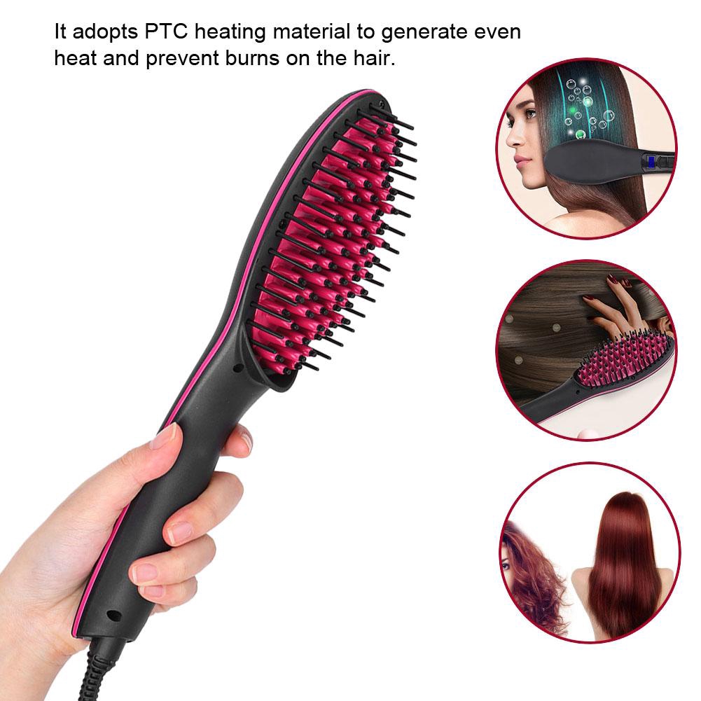 2 Types 110 240v Electric Hair Straightener Comb Ptc Heating Hair