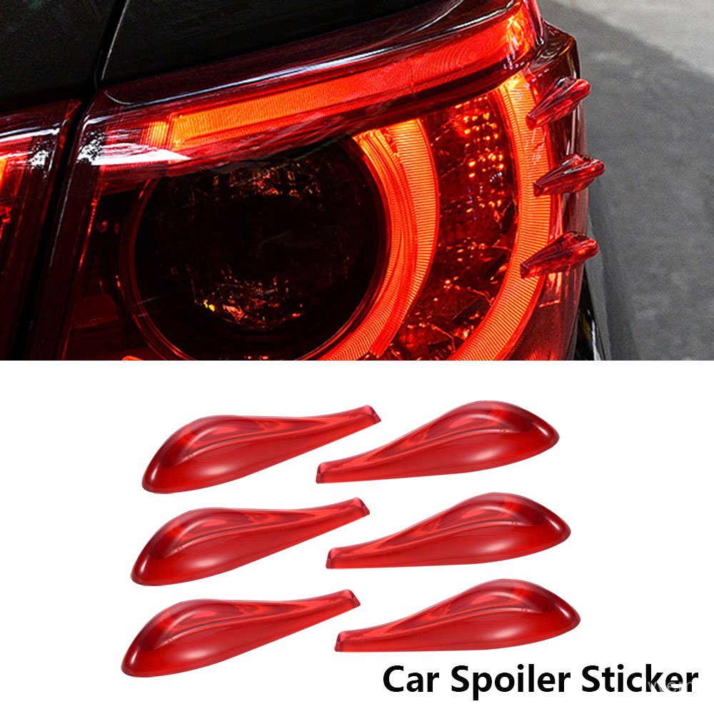 6PCS/Car Spoiler Sticker Car Anticollision strip Tail Light sticker