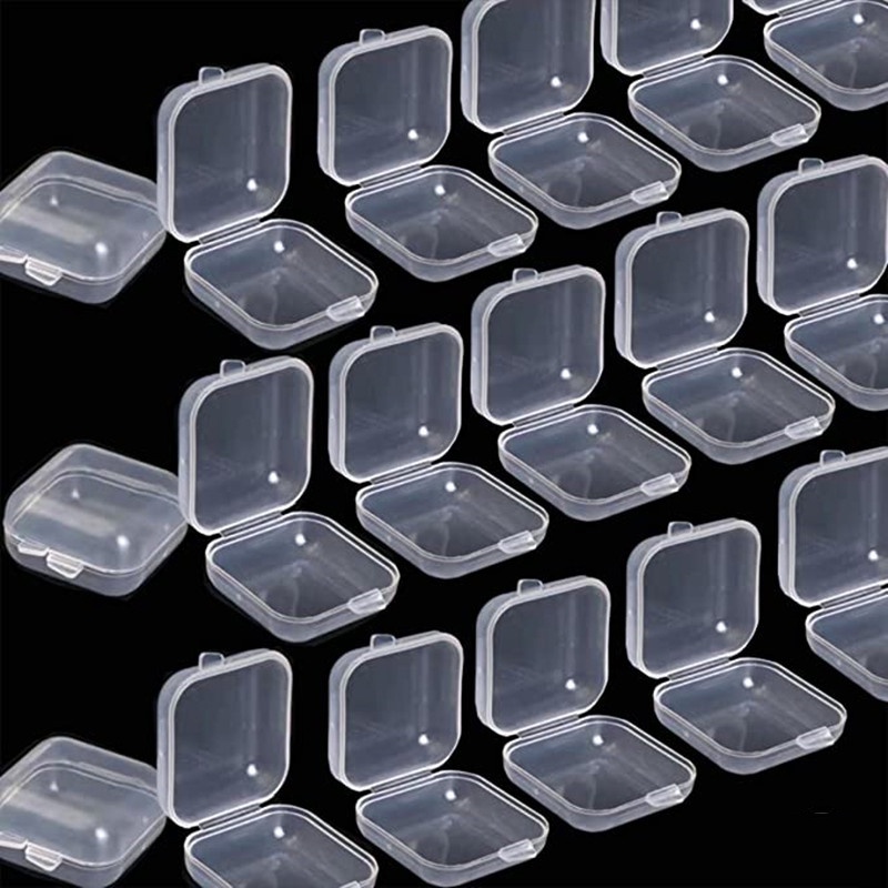 1pc Mini Transparent Storage Box Portable Plastic Box Jewelry Storage Box Organizer Earplug Pill Storage Case