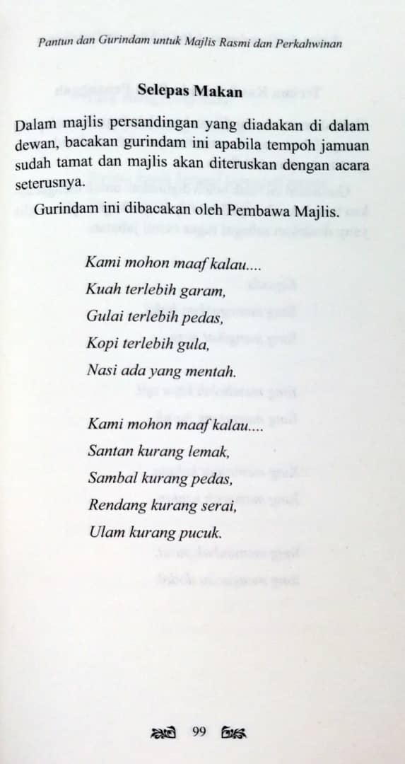 Pantun & Gurindam Untuk Majlis Rasmi Dan Perkahwinan