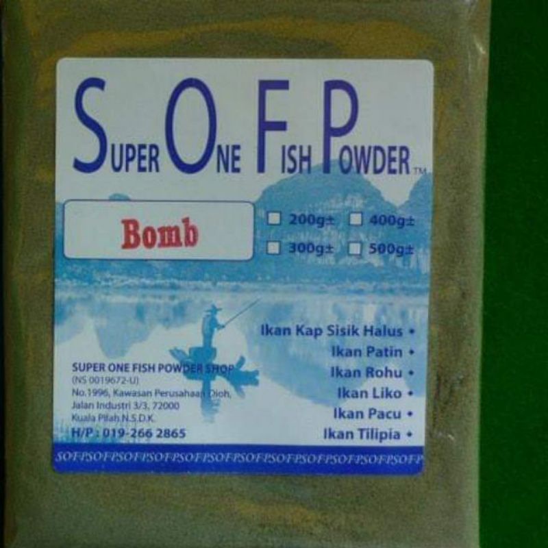 SUPER ONE FISH POWDER Bomb hijau 180g serbuk pancing dedak pancing umpan pancing umpan ikan fishing powder fishing bait