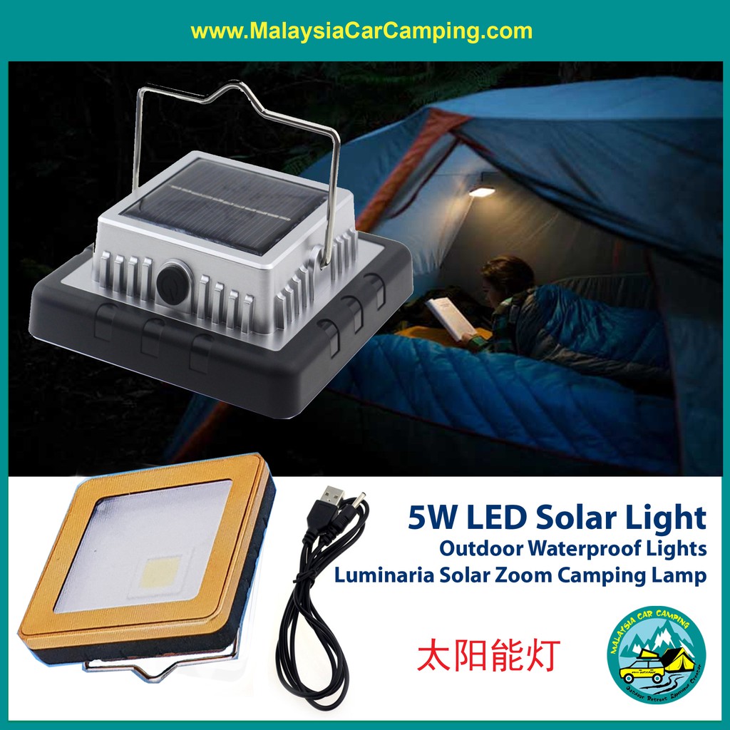 Solar Rechargeable LED Lantern Outdoor Garden Night Camping Tent Light USB Lamp