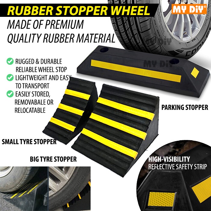 Mydiyhomedepot 1pc Car Rubber Stopper Wheel Chock Car Park Stopper