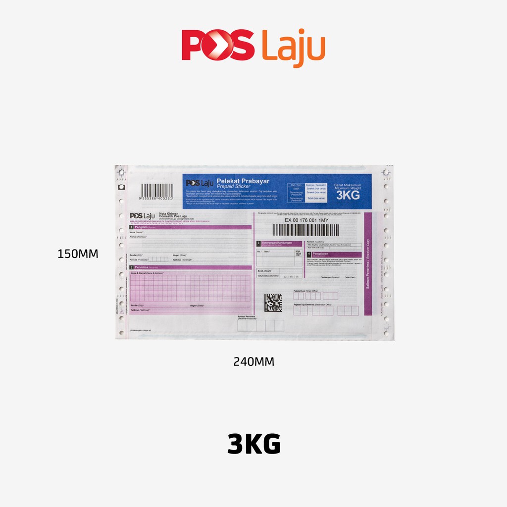 Pos Laju Courier Parcel Bag Prepaid Consignment Note ...