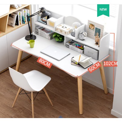 Computer Desk With Bookshelf, Modern Simple Economic Office Table Writing Study Table