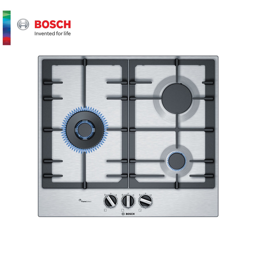 Bosch Series 6 60cm Gas Hob Stainless steel, FlameSelect PCC6A5B90