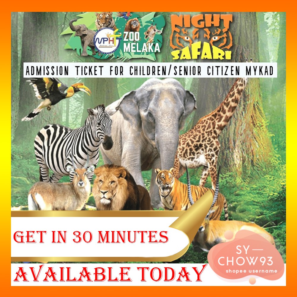 Get In 30 Min Zoo Melaka Admission Ticket Night Safari Valid