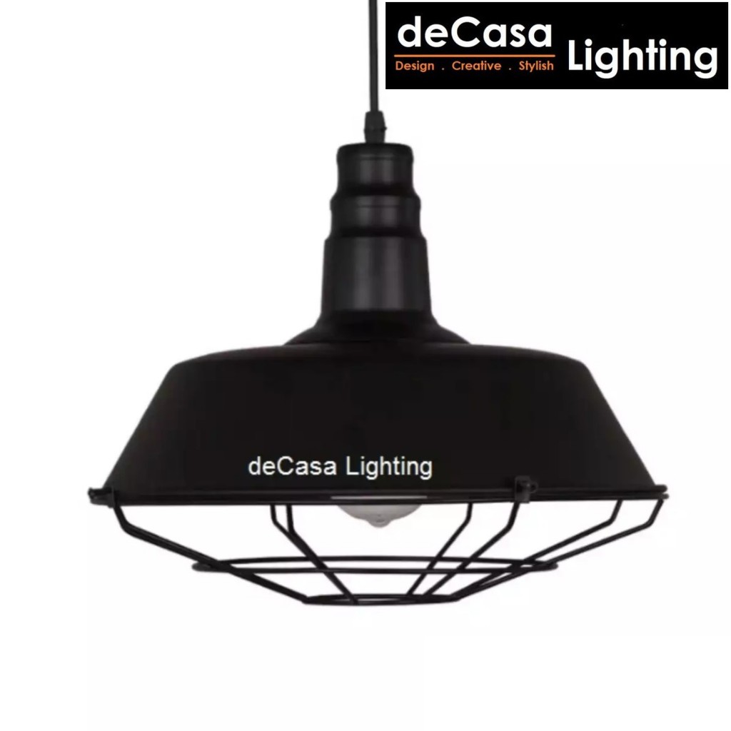 360mm Black Hanging Light Decasa Lighting Loft Pendant Light Lampu Gantung Ly 360 Bk Net Shopee Malaysia