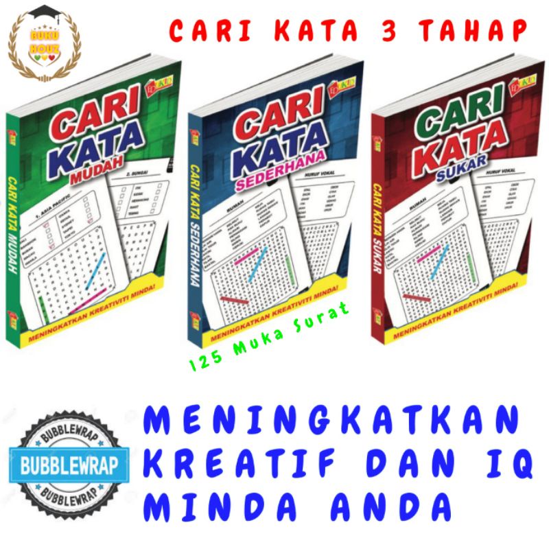 Cari Kata Set 3 Dalam 1-Mempertingkatkan Kreativiti Anda/Iq Books/Kanak-Kanak/Remaja/Books/Word Search