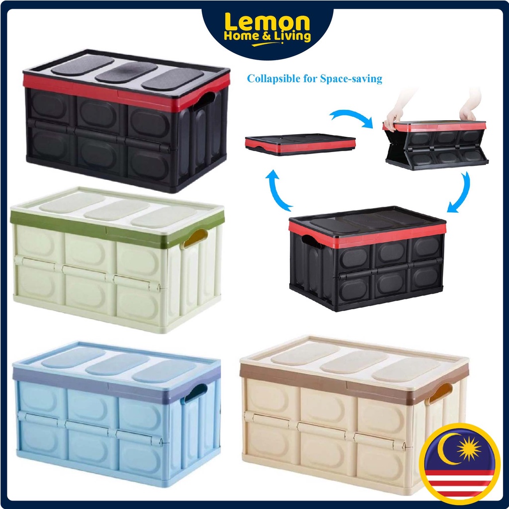LEMON 30/56L Multifunction Foldable Storage Box Foldable Container Foldable Car Storage Box Bekas Simpanan Barang 折叠收纳箱