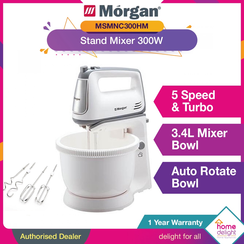 Stand Mixer 300W (3.4L Bowl) [ MSMNC300HM ]/ Khind Stand Mixer