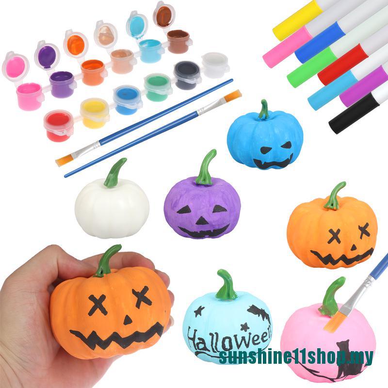 New Halloween Crafts Paint Your Own Squishy Pumpkin 1 Pack Slow Rising Halloween Pum Shopee Malaysia