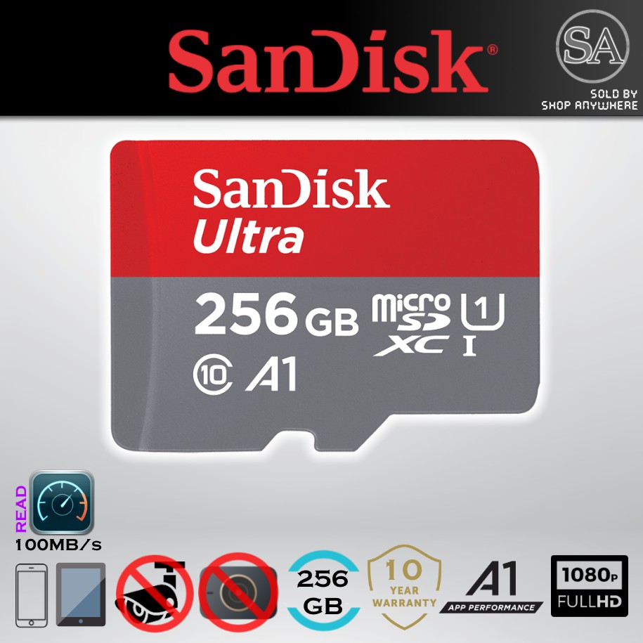 SanDisk Ultra 200GB / 256GB Class 10 A1 Micro SD UHSI CARD Shopee