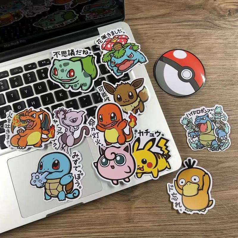 Pokemon Sticker Phone Laptop Stickers Pikachu Bulbasaur Charmander Squirtle Jigglypuff Psyduck