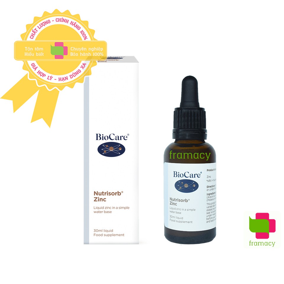 Zinc water BioCare Nutrisorb ZinC, UK (30ml in drop form) enhances the